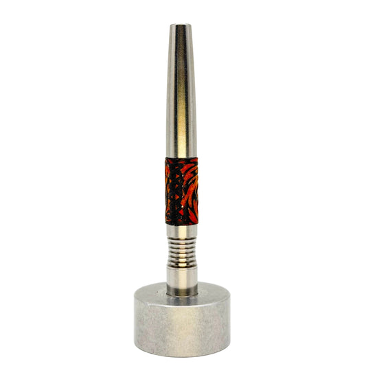 Custom Leather Simrell Vortex Sleeve - Red Orange Flame Texture