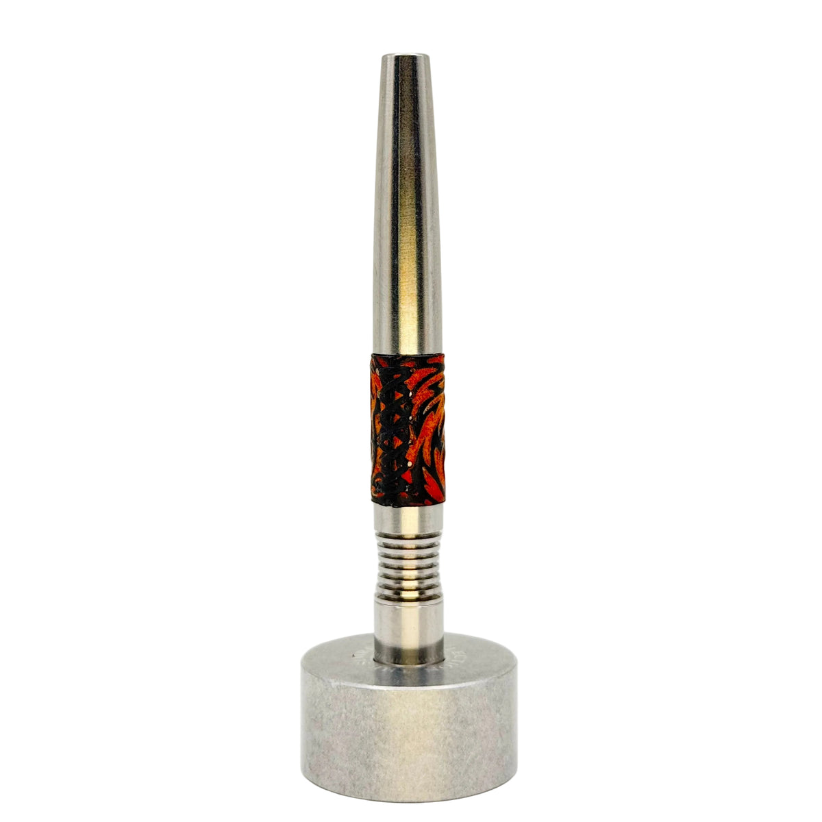 Custom Leather Simrell Vortex Sleeve - Red Orange Flame Texture
