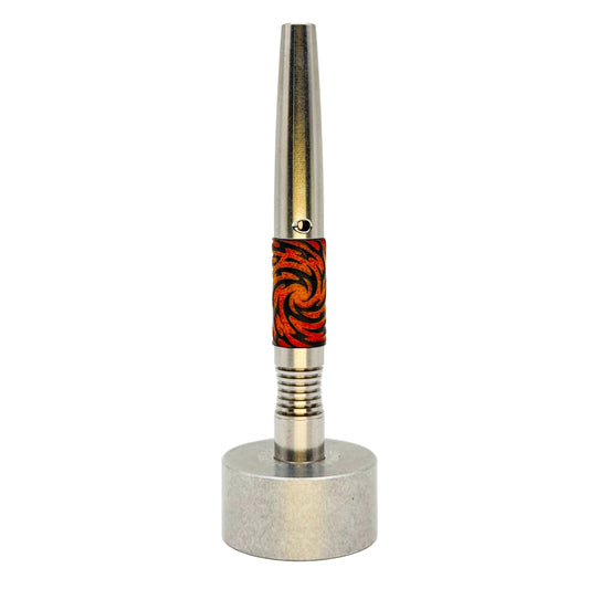 Custom Leather Simrell Vortex Sleeve - Red Orange Flame Texture